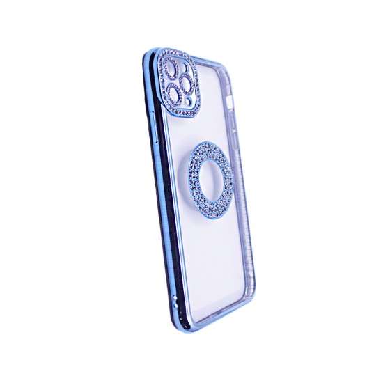 Capa de Silicone Suave com Design de Diamante para Apple iPhone 11 Pro Max Azul